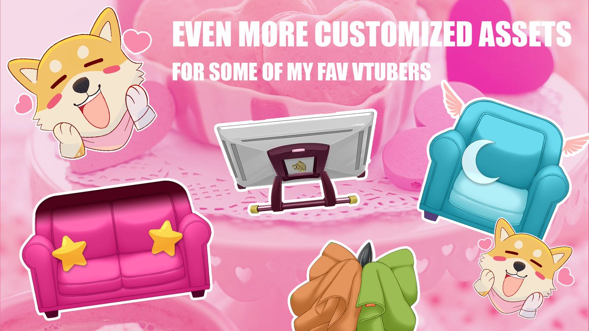 Valentine's week continues!!Today, I have brought you new  #VTubeStudio assets for (some of) my FAVORITE members of the  #VTuberEN community!!Can you recognize them from the design? More info in the thread!!> Download:  https://www.mediafire.com/file/m0jr9r2xdryzy4e/Valentine_custom_assets.zip/file> Credits:  @cakecatboy