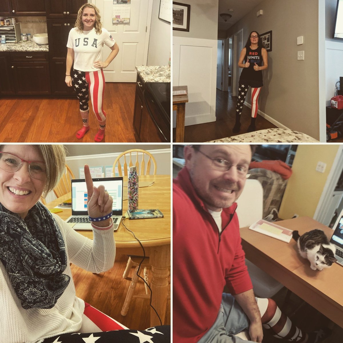 Coach_Provost's tweet photo. #goldcluster #ThemeWeek Can you guess today's theme?! ❤️🤍💙 Thanks to @DammersLindsay for getting us matching leggings (including @ArtJoecks !!) 😁 @LeslieFinke ❤️🤍💙 https://t.co/Km4NLakZKQ