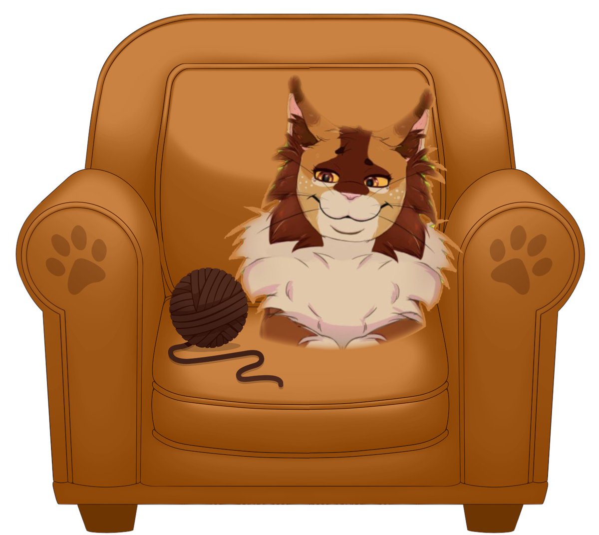 The next couch is (a solo one) for  @missjackieart!! I hope she will find it as comfy as I did - even equipped it with a yarn ball for any kitty needs 