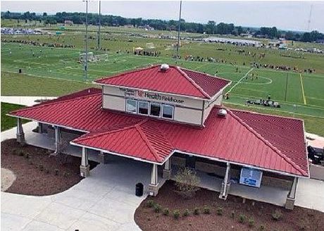 Conger constructed the VOA Fieldhouse offering covered patios with good views of the synthetic turf fields. The structure houses a press box, <a href="/uc_health/">UC Health</a> trainer’s room , concessions and heated restrooms. #congerbuilt #designbuild <a href="/TheMotzGroup/">Motz</a> <a href="/kleingers/">The Kleingers Group</a> <a href="/shp_design/">SHP</a> @GetToTheBC