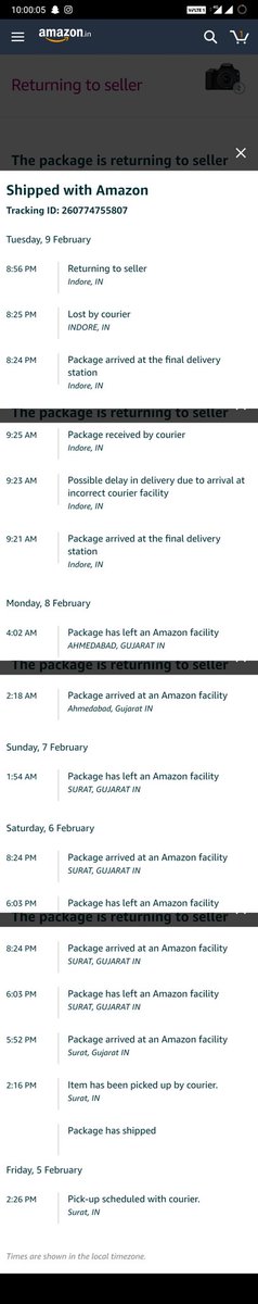 thesuperbman11's tweet photo. @amazonIN
HUGE DISAPPOINTMENT!
Was waitin for it to be delivered from almost a week, was trackin it every other day, even cooperated with the delay. Eventually, what I got to see today is that the 'product cannot be delivered', joke? @AmazonHelp Help me get this delivered asap. https://t.co/0ekP6GxEeX