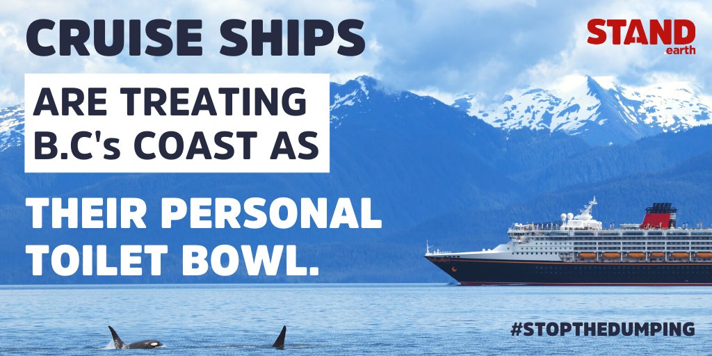 standearth's tweet photo. Cruise ships have been treating the B.C. coast as their personal toilet bowl. Not only is dumping their dirty waste perfectly legal here, but Canada’s weak regulations effectively incentivize it.
When are @OmarAlghabra @BernJordanMP @JonathanWNV going to #StoptheDumping? https://t.co/zoLLLM6vII