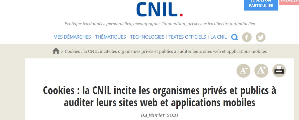 CookieConsent #CNIL verlangt für Frankreich Korrespondenzprinzip bei #Cookie-Bannern  ("Nein" genauso leicht) mit 6 Monaten Übergangsfrist und Androhung von #Kontrollen.  siehe.eu/k3036