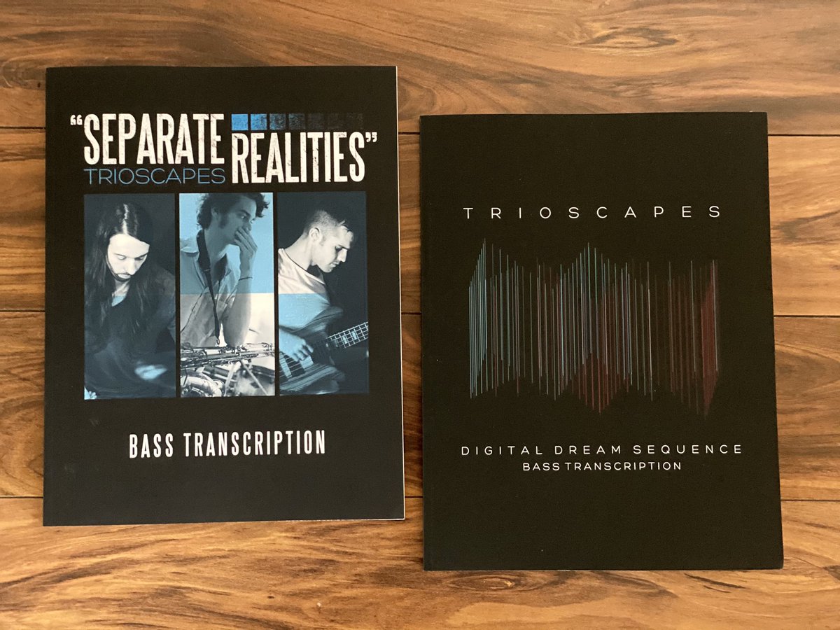 trioscapes's tweet photo. Bass books for both albums now available! 

Notation and tablature included, transcribed by @danbriggsx himself. 

🔺
https://t.co/wPHAJ1ljnq https://t.co/2ErbFVk9Aj