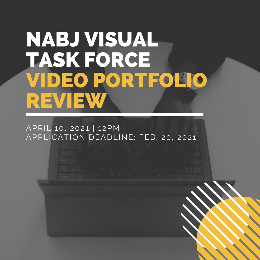 vtfnabj's tweet photo. Apply to the 2021 VTF Video Portfolio Review. Deadline is Feb. 20. It's free for NABJ members! You'll show your work in a group setting with 2 talented industry professionals giving constructive feedback on your submissions. 
Learn more here:https://t.co/UV0hKJ8MLs https://t.co/NPtGsPL2Au