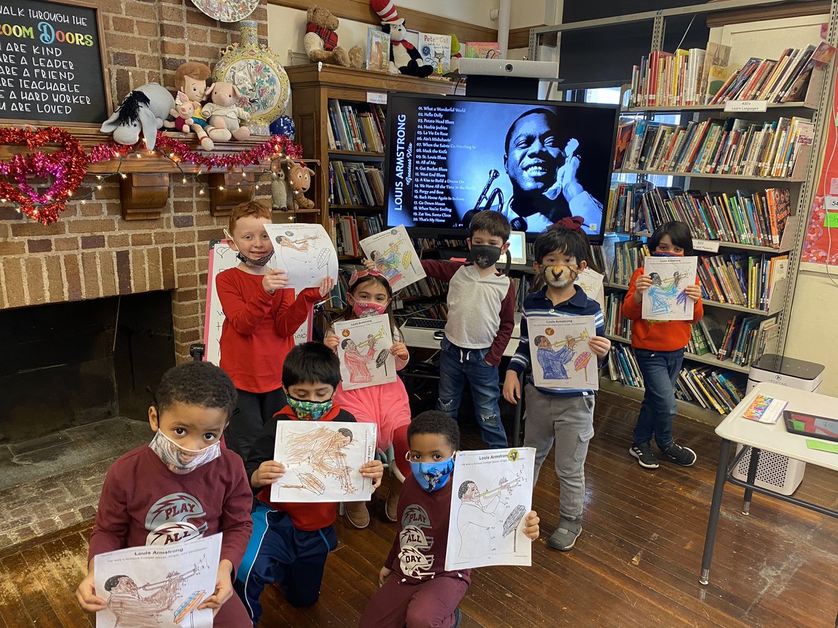DurivageMrs's tweet photo. We learned about Louis Armstrong today and his amazing jazz music! We have been listening to it while doing our work! The children are fascinated with all of his songs and great accomplishments !🎼@DurivageMrs ,@TCSD ,@TroySchool18 https://t.co/hPIp1OHTUJ