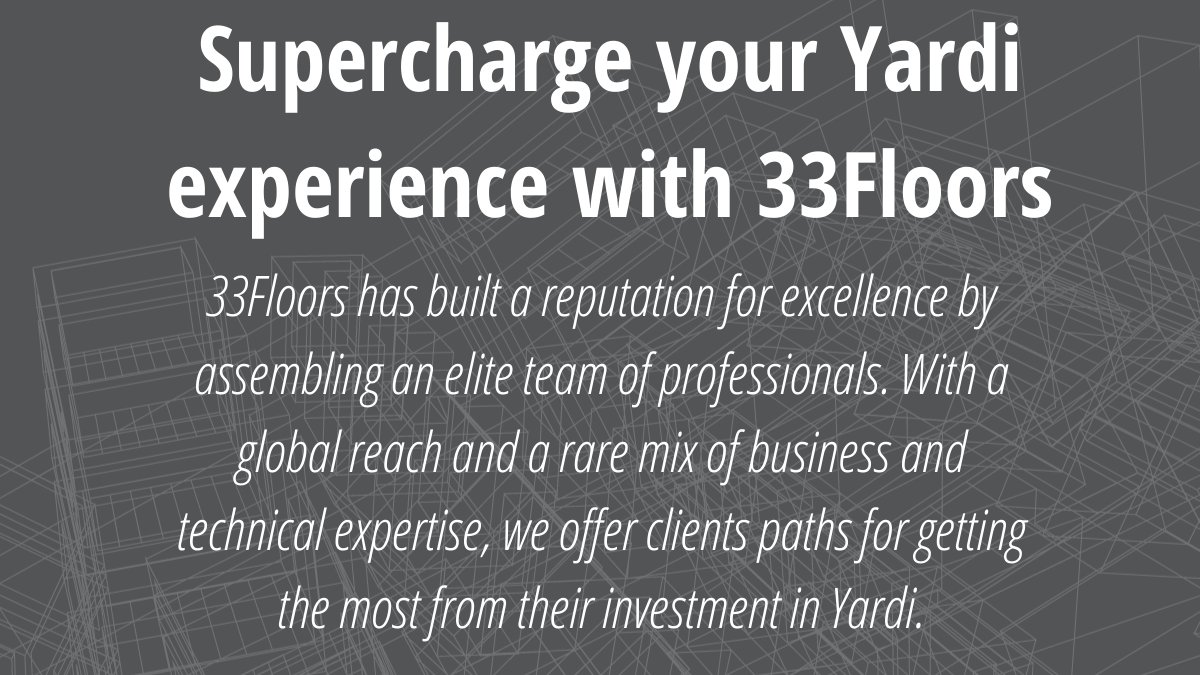 33Floors's tweet photo. #Yardi offers asset managers a broad range of tools for getting through challenging economic times in a nimble and thoughtful way. Sophisticated Yardi users can proactively work with their data to find creative strategies for preserving investor value, even in a weak economy. https://t.co/ZEjyAr6vyv