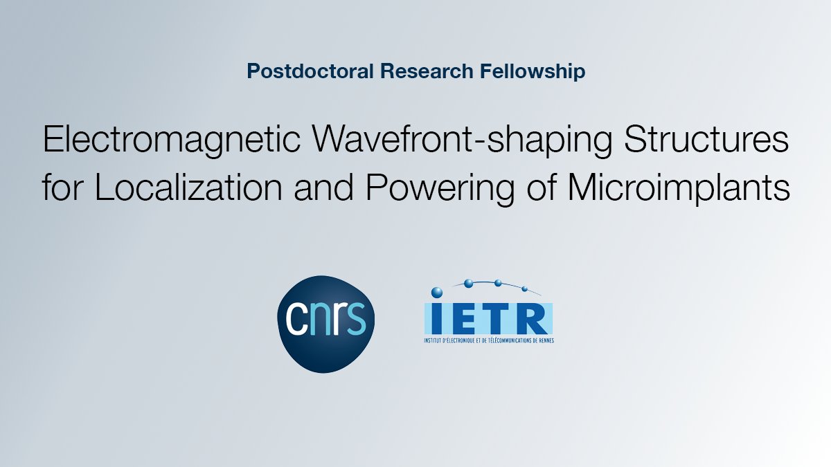 deniq's tweet image. We are looking for two #postdoc researchers to join our team at IETR @CNRS!

The first topic is “#Electromagnetic Wavefront-Shaping Structures for Localization and Powering of #Microimplants.”
 
More information here: deniq.com/2021/02/09/ele…

#postdocjobs #physics #WPT #wireless