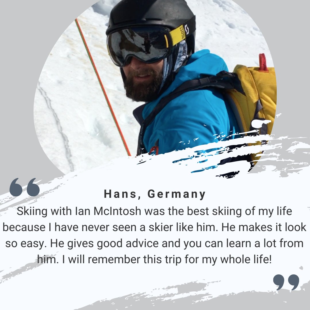 ⭐️It's that time again - Testimony Tuesday! ⭐️
Hear from Hans about what it is like to ski with the one and only, Ian McIntosh!