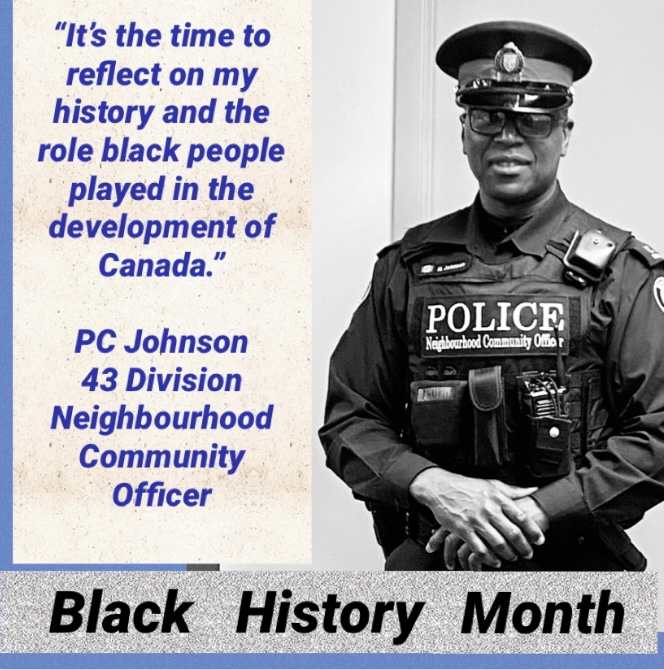 The 2021 theme for Black History Month is: "The Future is Now."  We asked <a href="/TorontoPolice/">Toronto Police</a> <a href="/TPS43Div/">43 Division</a> Community Safety Unit, Neighbourhood Community Officer Martin Johnson what Black History Month means to him
#BHM #BHM2021 #BlackHistoryMonth <a href="/TPS_CPEU/">Community Partnerships & Engagement Unit (CPEU)</a> <a href="/copperpiper/">Steve Pipe</a> <a href="/StaffSuptCandNC/">Mark Barkley</a>