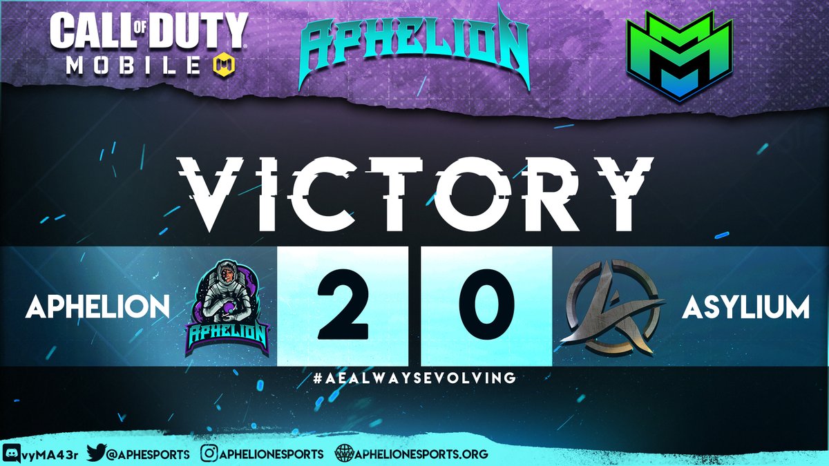 APHeSports's tweet photo. Another outstanding performance today from our #CoDMobile Pro Team in Week 5 of @MobileMayhemGG!

Taking a clean 2-0 Victory over Asylium we maintain our position at the top of Division 1!

We will be back Thursday with more @XenomCODM League Action!

#AEAlwaysEvolving https://t.co/OmrZ3nloQk