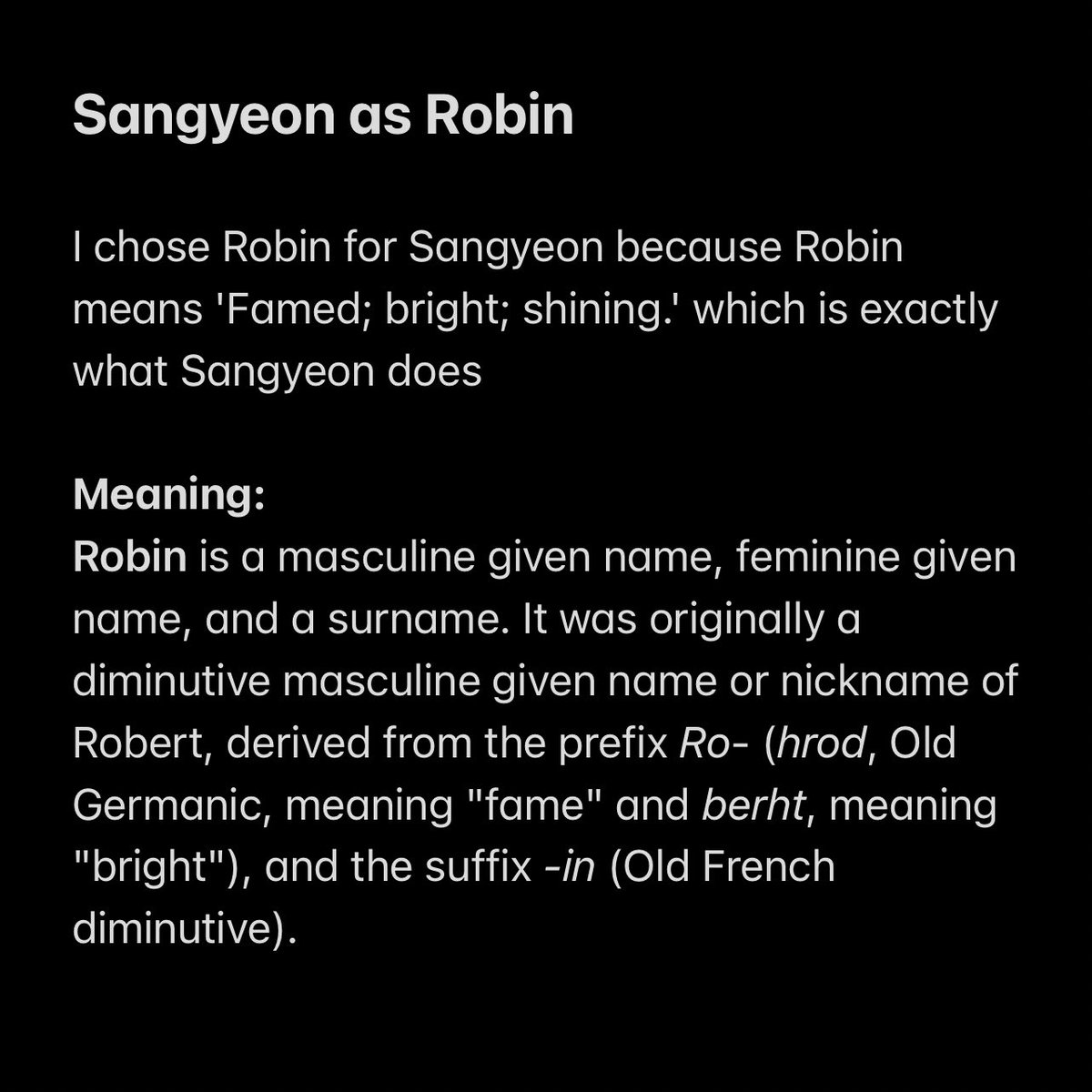 Sangyeon - Robin
