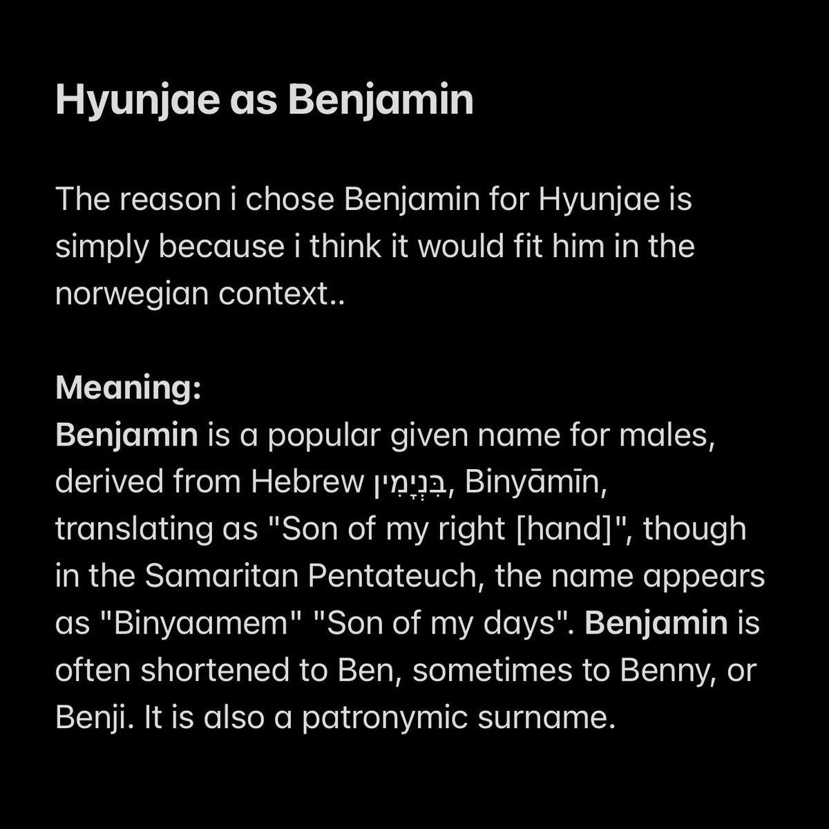 Hyunjae - Benjamin