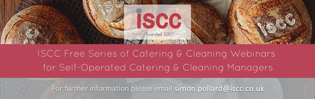 ISCC (@isccltd) on Twitter photo We are delighted to announce that we are launching a series of free interactive webinars designed specifically for self-managed Independent Schools catering and cleaning managers. Please contact us at simon.pollard@iscc.co.uk for further details. We are delighted to announce that we are launching a series of free interactive webinars designed specifically for self-managed Independent Schools catering and cleaning managers. Please contact us at simon.pollard@iscc.co.uk for further details.