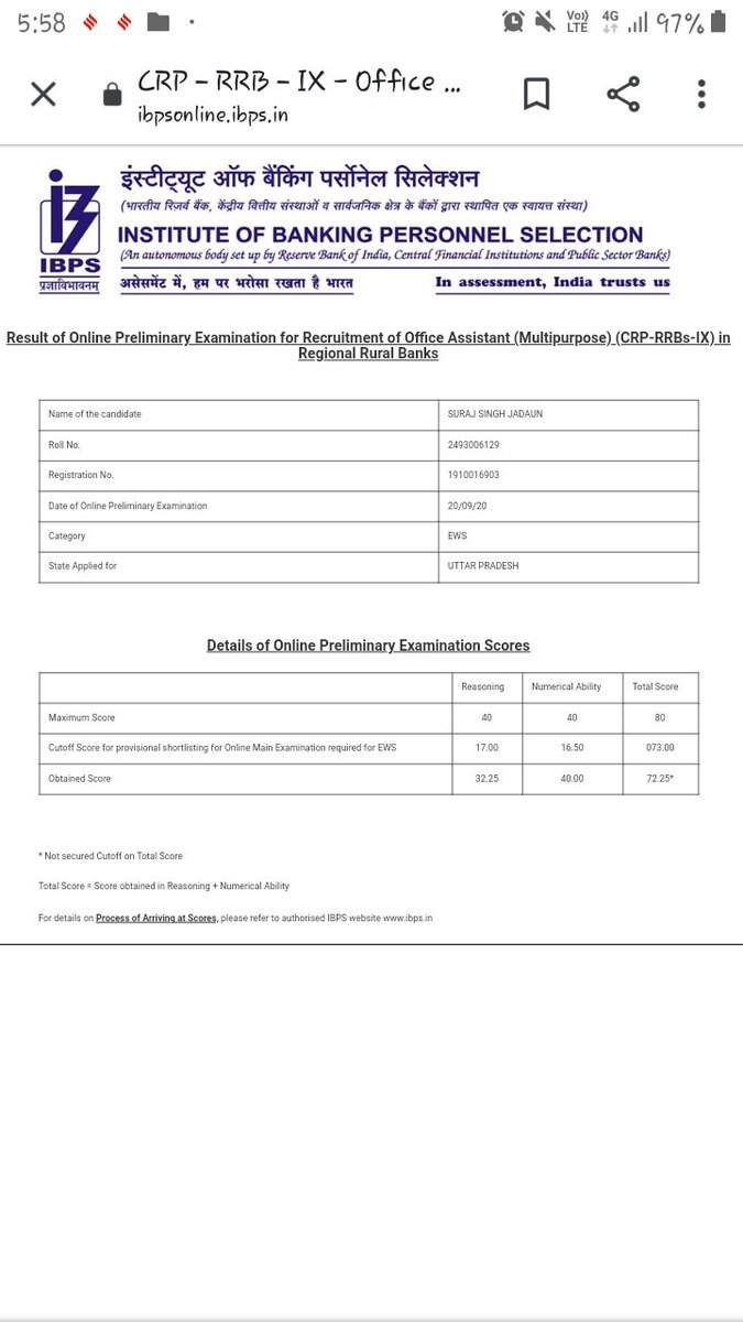 surajjadaun6's tweet photo. Plz, ibps update fair result again.
#rrb9revisepreResult 
#Bankofbaroda 
#RBI 
#PMO https://t.co/CD7WLEOatH