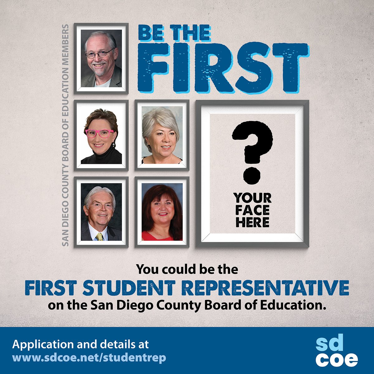 We're looking for a student leader to serve on the San Diego County Board of Education! Could it be you (or one of your students or your child)?sdcoe.net/news/Pages/202…