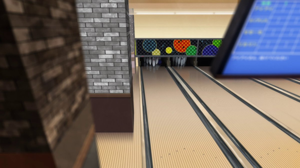 Ai is making steps in her life, getting strikes rather than missing. What better way to convey that than by having her hit some bowling pins and commenting on the fact how she couldn't even hit them before. She's improving, and the girl certainly knows how to flex her muscles!