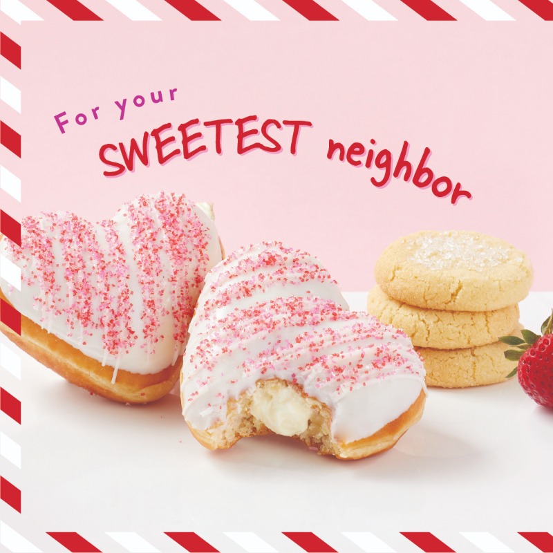 krispykreme's tweet photo. From 🍫 to 🍓, sugar cookie and cake batter, there’s a delicious 💗🍩 for everyone this Valentine’s Day!