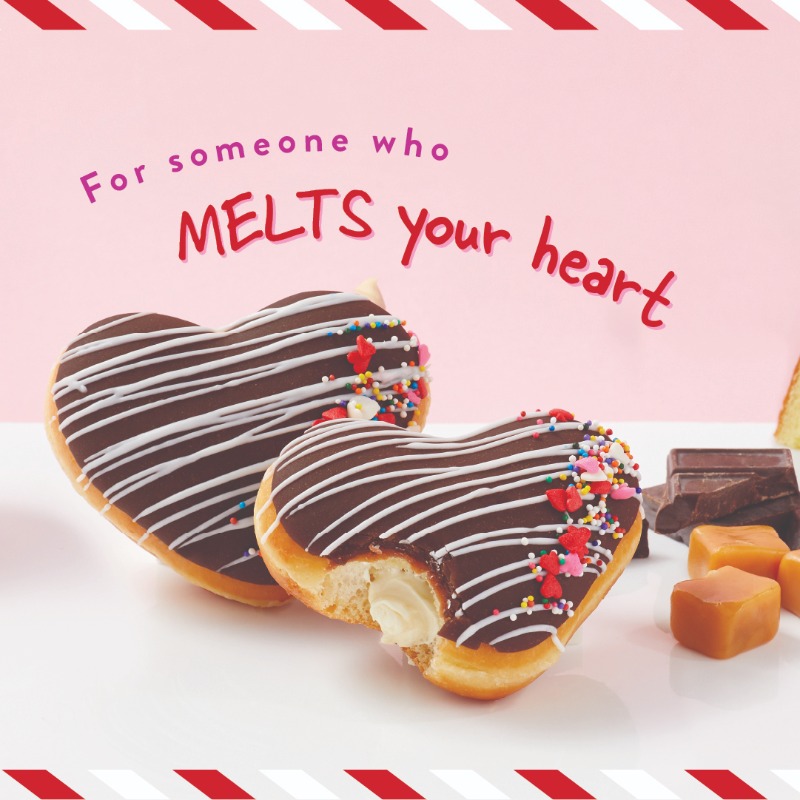 krispykreme's tweet photo. From 🍫 to 🍓, sugar cookie and cake batter, there’s a delicious 💗🍩 for everyone this Valentine’s Day!