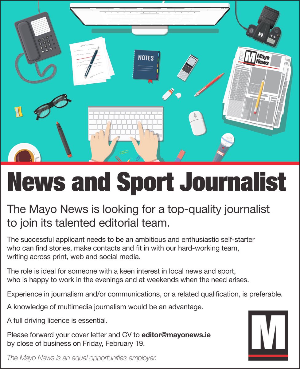 We’re hiring! #journalismjobs #mayo #mediajobs