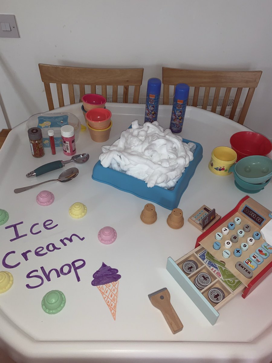 Lyndsey Pack on X: First time I've had a tuff tray at home and I am LOVING  setting these up for Brodie to explore. Favourite so far was his “ice cream  factory”