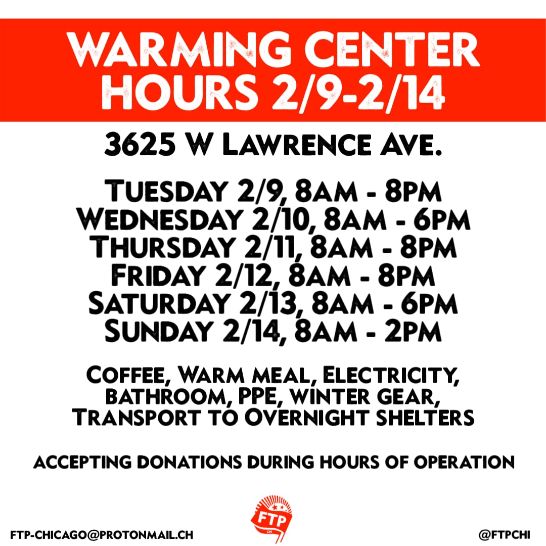 FTP_Chicago's tweet image. It's still freezing and snowing so we're still providing our warming center.
