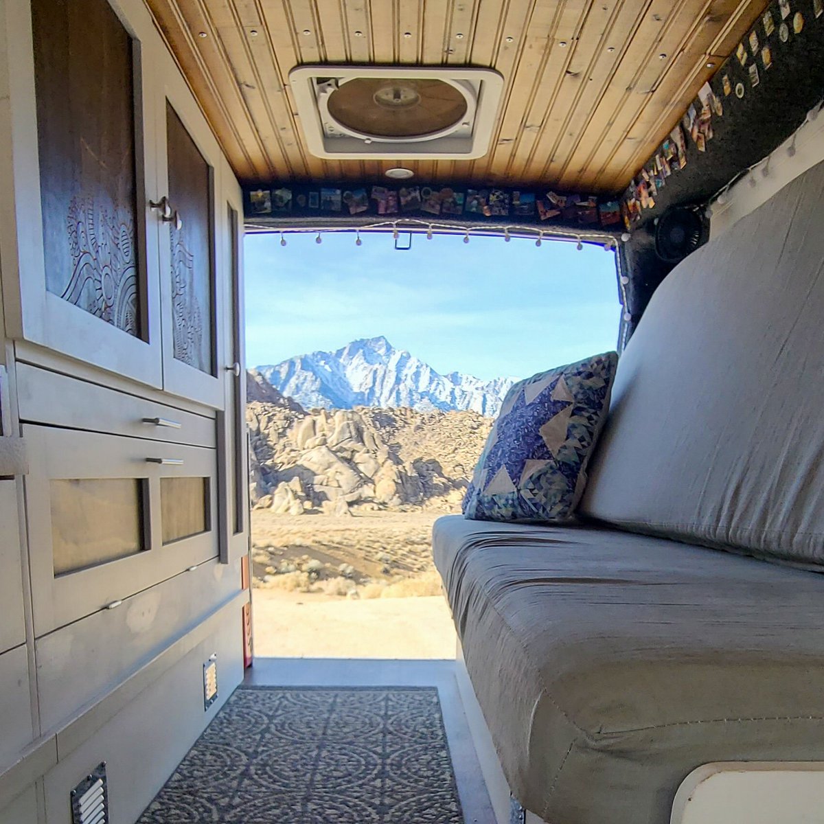 Not a bad backyard view... #vanlife #alabamahills #mtwhitney #vanlifediaires