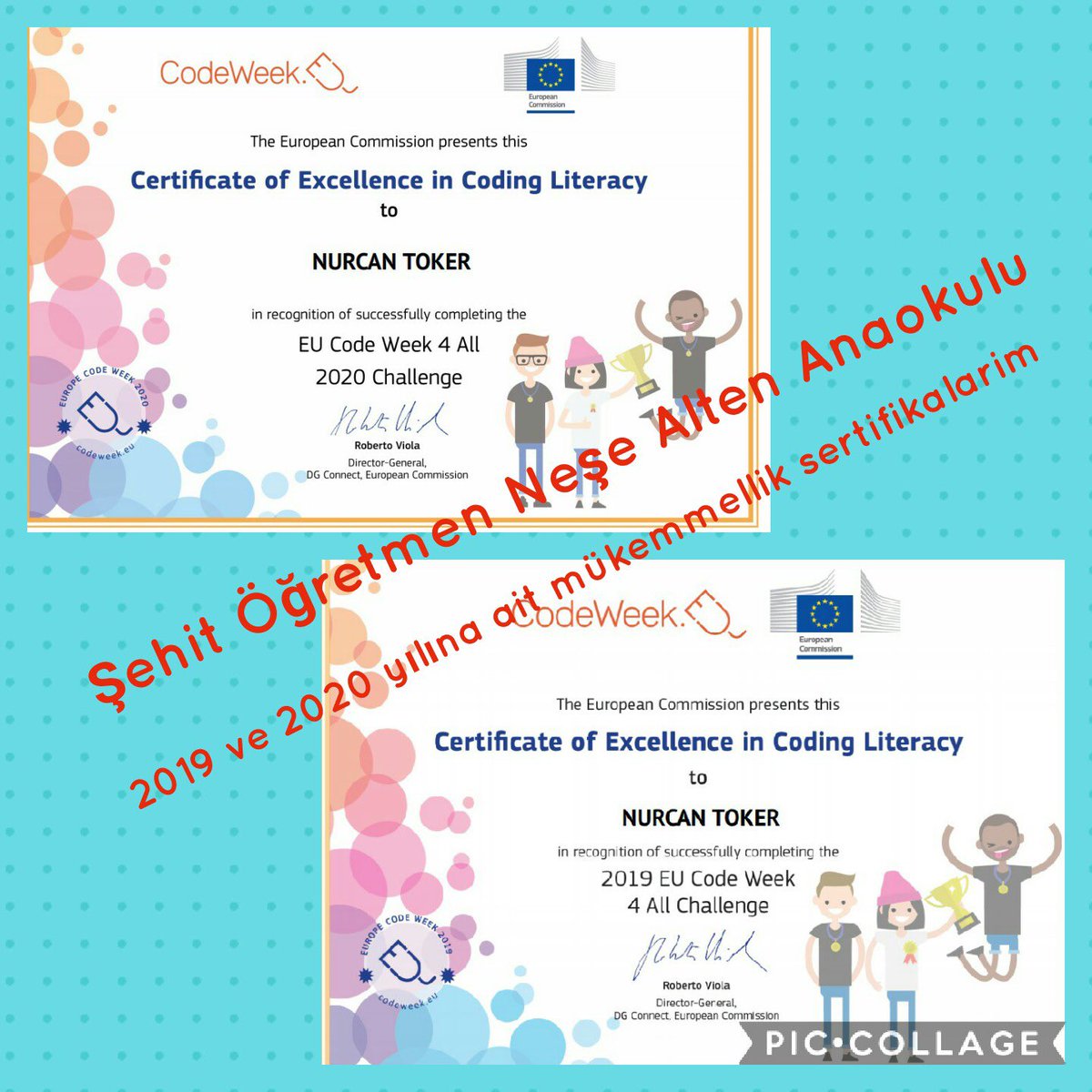 SehitNese's tweet image. Nurcan TOKER öğretmenimizi tebrik ediyoruz
#codeWeekEu2020 Avrupa Kod Haftası mükemmellik sertifikası @Nurcangelincik1 @YamanGulyuz @ebubekir_atilla @ersanulusan