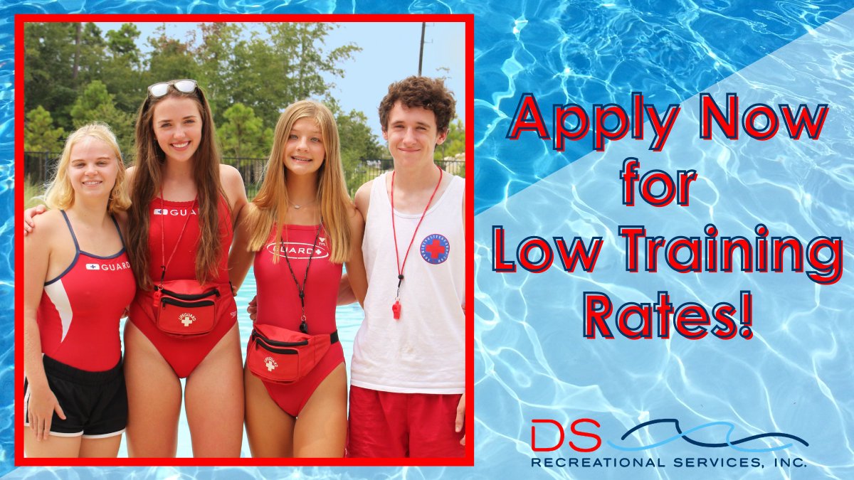 DSRecreation's tweet photo. With summer coming up fast, apply today to work as a #DSRec #lifeguard! Submit your application soon to have access to low training rates through #March. Go to https://t.co/9aTG7H3JkM now! https://t.co/KZoNumpvim