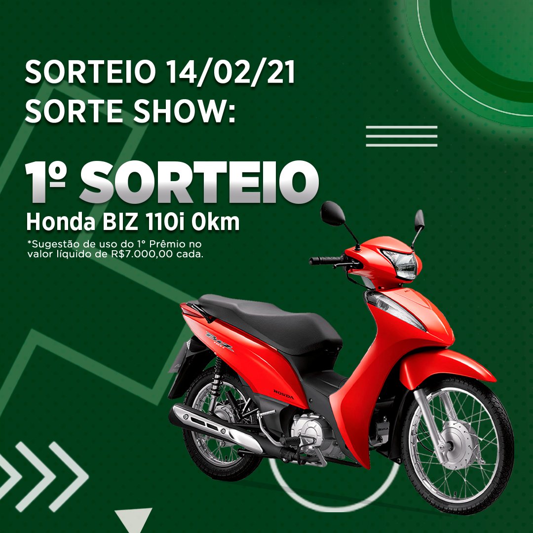 sorteshowbr's tweet image. E aí, pessoal, como vocês estão? 

Esta semana o sorteio acontecerá no dia 14, domingo, e os prêmios são:
- 2 Hondas BIZ 110i
- 2 Fiat MOBI Easy 1.0 Flex
- 20 tablets

Se liga ⤵️⤵️⤵️⤵️⤵️⤵️⤵️⤵️