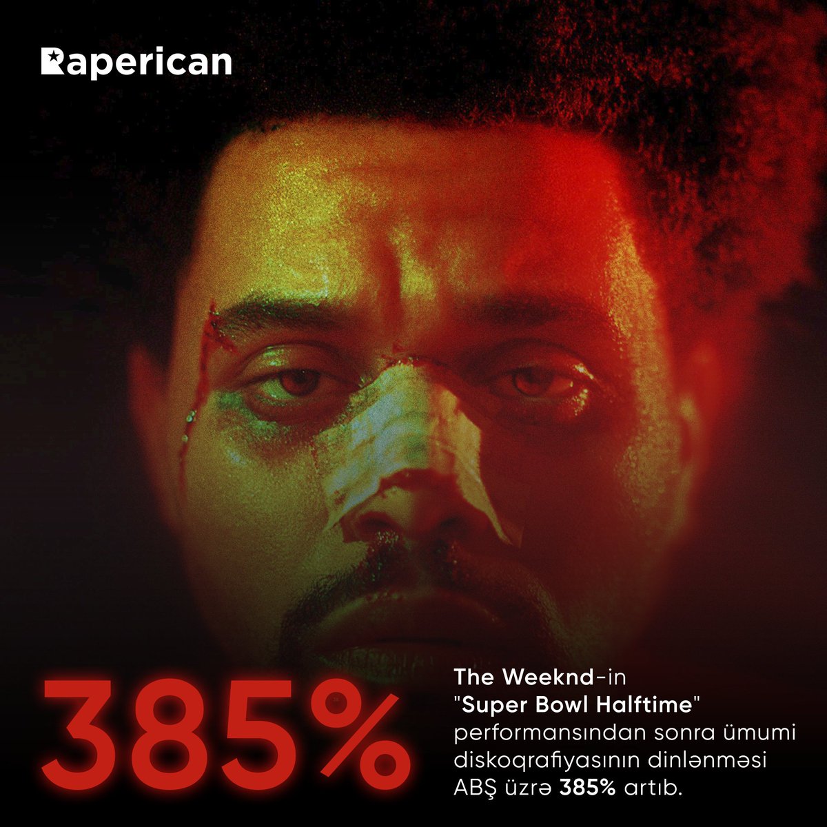 raperican's tweet image. @theweeknd's discography soars up 385% in U.S sales following his "Super Bowl Halftime" performance 😳 

📸: @reddit / nitrosamine

#raperican #TheWeeknd #AfterHours #blindinglights #SuperBowl