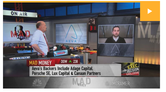 canaanpartners's tweet photo. ICYMI: @soroushs joined @jimcramer on @MadMoneyOnCNBC where they steered the conversation to @aevainc's 4D lidar technology, the future of autonomous driving and the company's plans to go public.  Oncoming automobile. 🚘 

https://t.co/yUTCrKpj3B https://t.co/AfvcvW2xAR