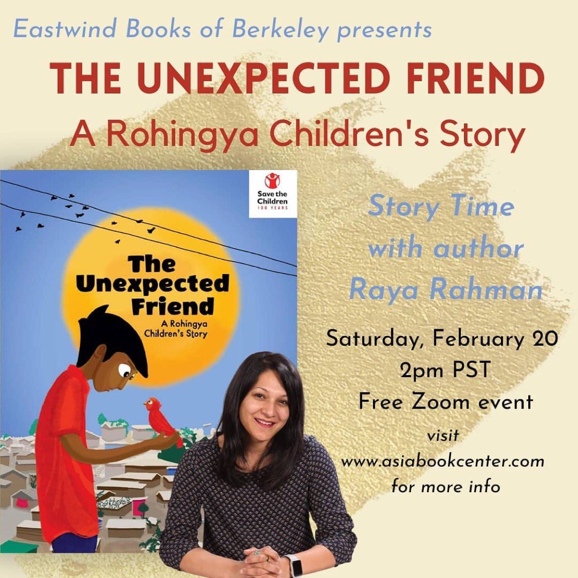 So excited for this upcoming book reading with Eastwind Books of Berkeley on Saturday, February 20th at 2pm PST! 
Register for the free event at: unexpectedfriend.eventbrite.com