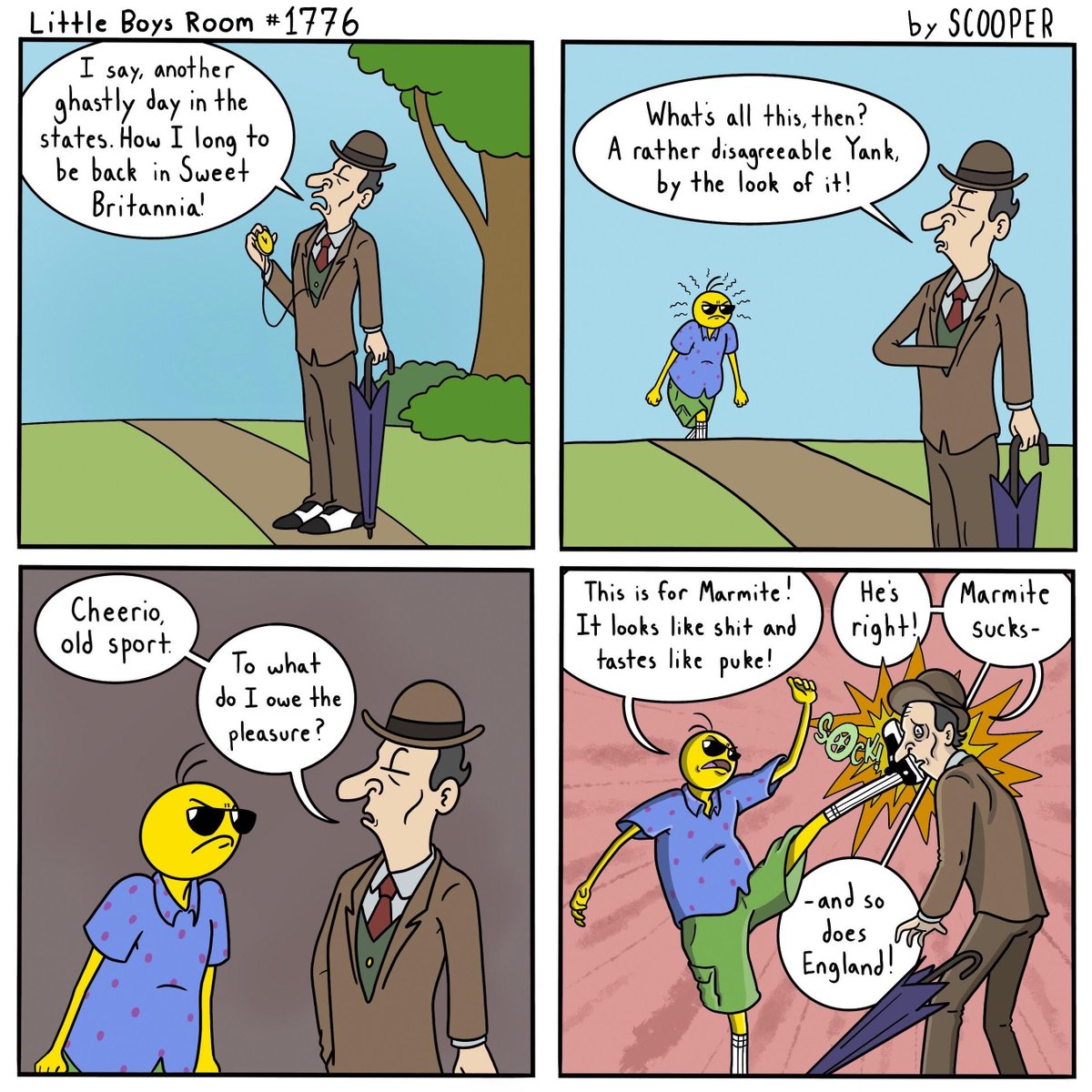 LBRcomic's tweet image. new comic! give it a "like" and a "RT" to let those brits know that their disgusting food has no place in the USA!!!!