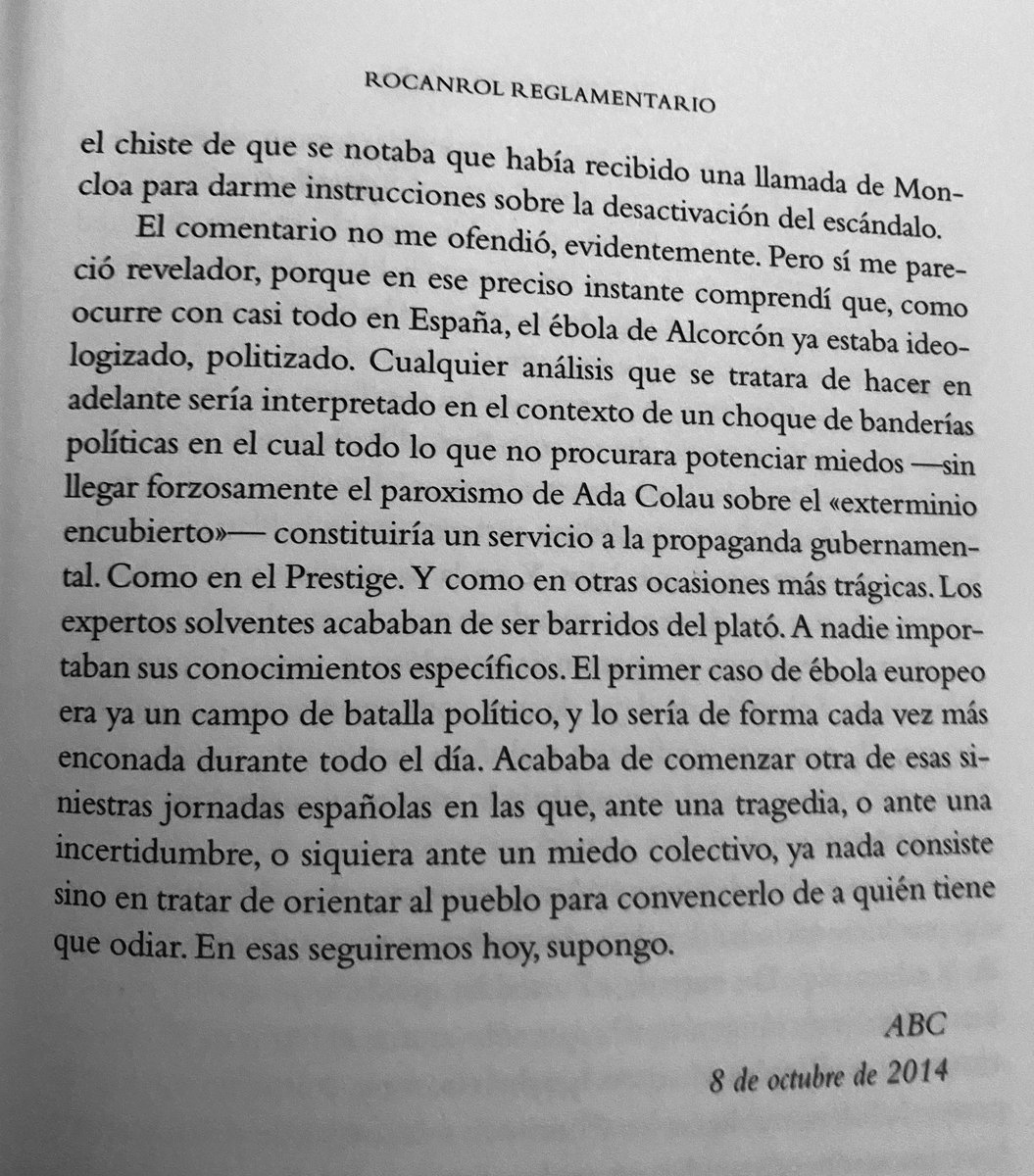 Un año ya. Y esa frase final.