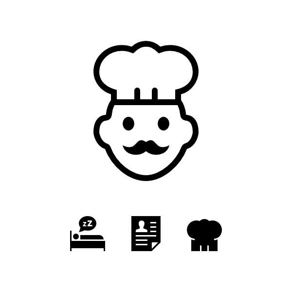 iconmonstr is back. #bed #cook #resume