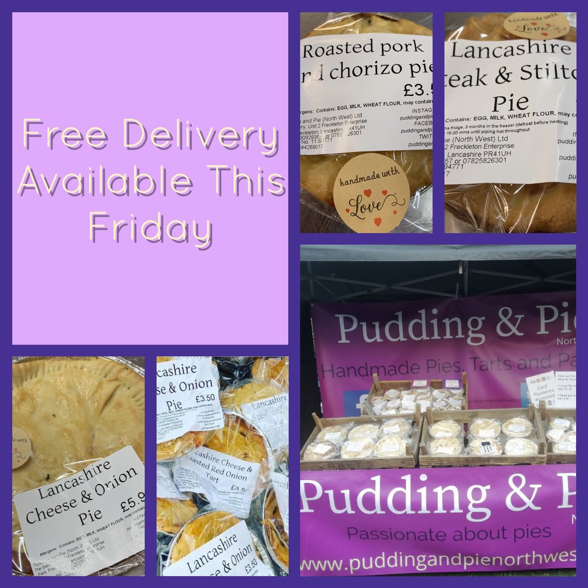 Free delivery on orders over £20 this Friday! puddingandpienorthwest.co.uk 🥧🥧
#pies #SupportSmallBusiness #valentinestreats 😍
