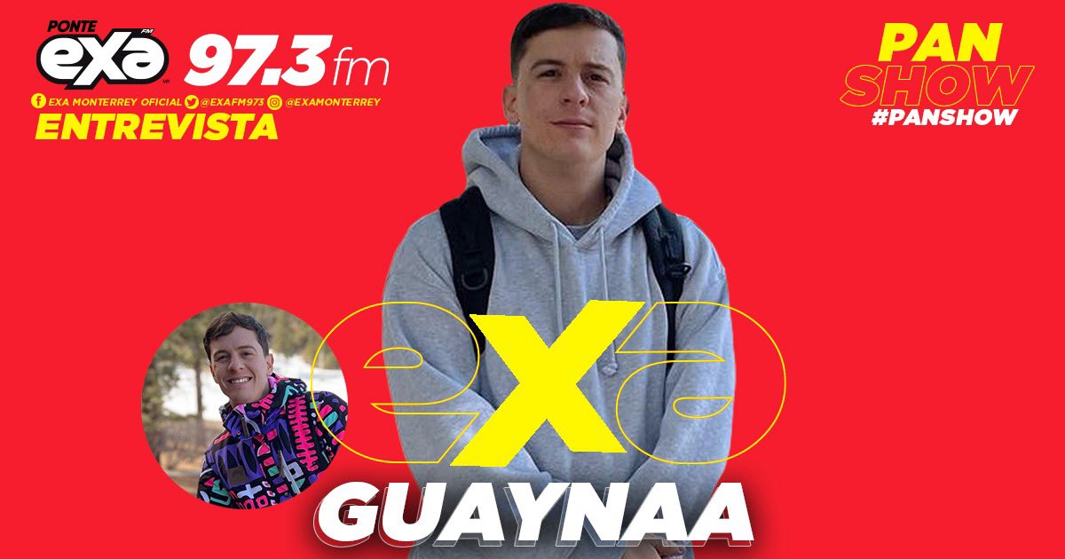 exafm973's tweet photo. El día de HOY tenemos una entrevista con @Guaynaa_ 🤠🔥Escúchala en el #PANSHOW con @pancholocutor de 1PM a 3PM por el 97.3FM📻 ¿Ya escuchaste #Monterrey? A nosotros nos encanta😍👌 https://t.co/OO4mlbbzM8