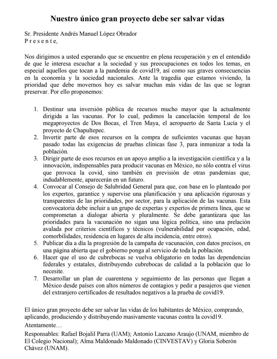 ectorjaime's tweet photo. Presidente @lopezobrador_: Nuestro único gran proyecto debe ser salvar vidas. 

Exigimos dejar atrás las ambiciones personales y sus creencias. 

Cancelar los mega proyectos como Dos Bocas y el Tren Maya y atender a lo verdaderamente importante: la vacunación de los mexicanos. https://t.co/iNltyjd3ml