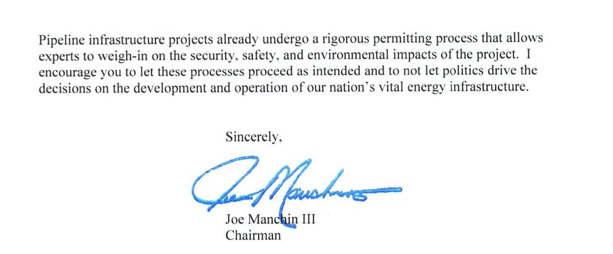 SenateGOP's tweet photo. We’re only a few weeks into Joe Biden’s presidency and even Democrats are upset.

Today, @Sen_JoeManchin sent a letter to the President urging him to reconsider his decision to kill the Keystone XL Pipeline and the thousands of American jobs it has created.

READ AND RT! 👇 https://t.co/GWc5VkQS9r