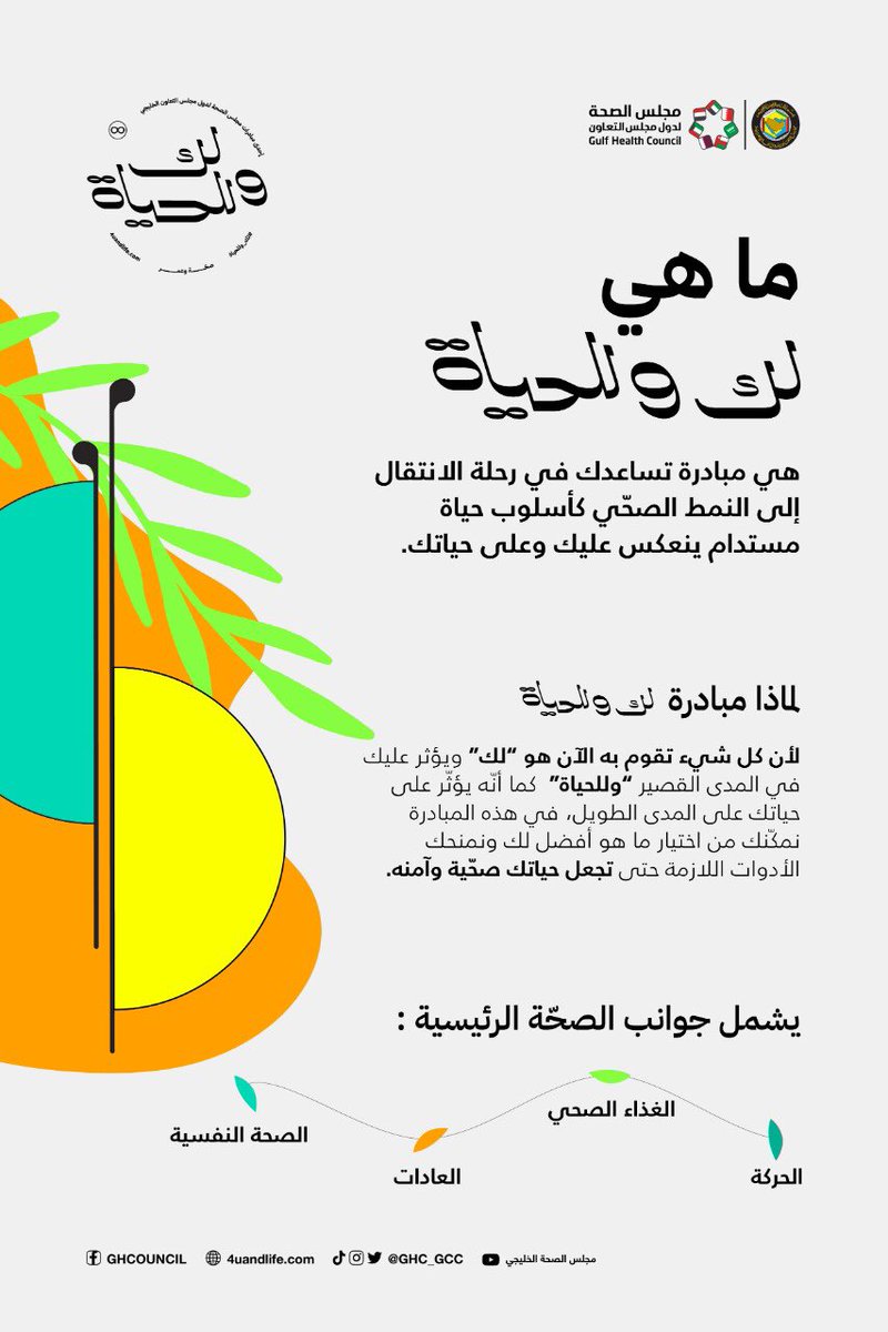 SaudiNews50's tweet photo. مجلس الصحة الخليجي أطلق اختبار قصير لتحديد مستوى الصحة في نومك، حركتك، تغديتك. 

من خلال الرابط https://t.co/dKhKDet9zv

ويمكن معرفة مستواك.. 
#لك_وللحياة شاركه مع من تحب https://t.co/8pKgCt1N6G