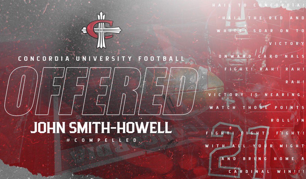 JohnSmithHowel1's tweet photo. Extremely blessed and thankful to have received my first offer from Concordia University  @Coach_Straz @CUAA_Football 🙏🏾 https://t.co/ADxtiy7wCg