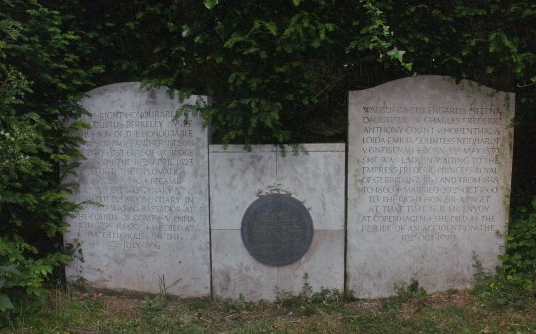 Alberta Victoria Sarah Caroline Paget, always known as Gay, was Plymouth's wife of 40 years & partner in their building endeavours. In the early days at Hewell Grange she set up Arts & Crafts workshops, re. which I need to know more. Her parents lie in the churchyard Paget plot.