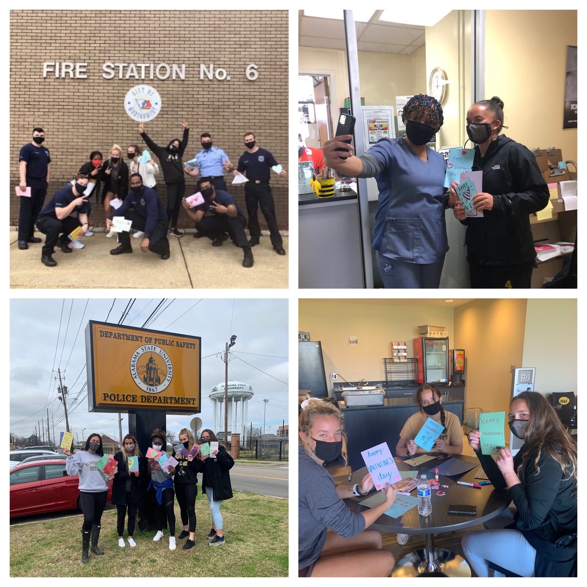 BamaStateWSC's tweet photo. Delivering our Valentines Day cards!!!
#teamcommunityservice 
#makesomesmile 
#ncaawsoccer https://t.co/84oU3IohfS