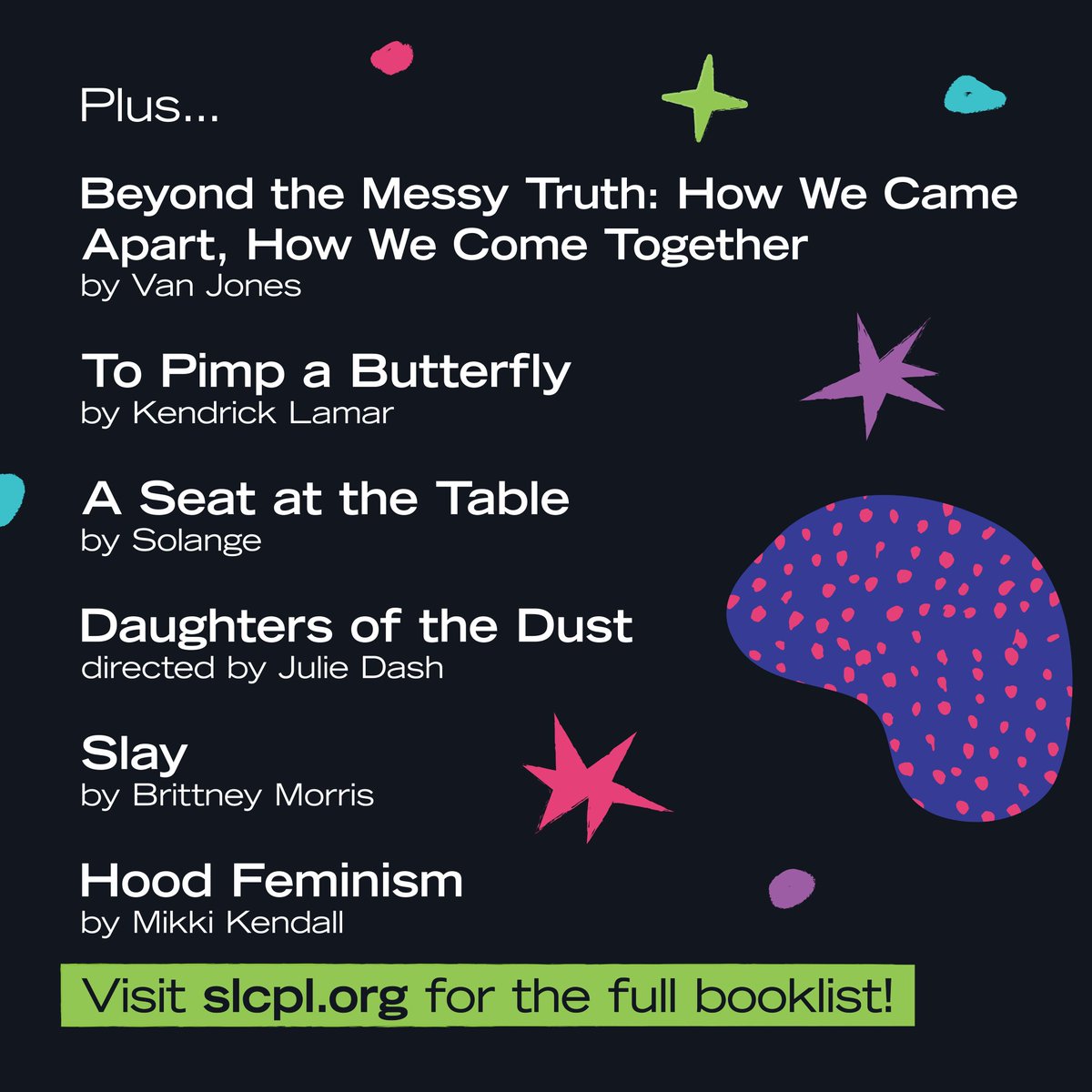 SLCPL's tweet photo. This month, celebrate black history and excellence with illuminating titles that connect the past of slavery, segregation, and the Civil Rights Movement to the present of #BlackLivesMatter.  #slcplpicks

https://t.co/r7nj0isfB1 https://t.co/ouLYiW6JMs