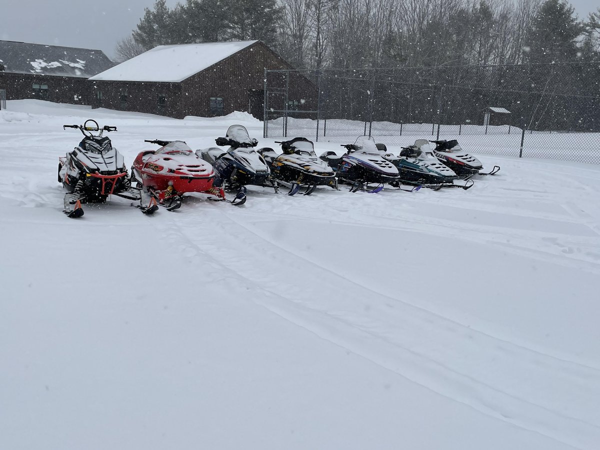 How do your students go to school?  
Yes, we have a parking lot just for snowmobiles!
#ruralschools
#letitsnow