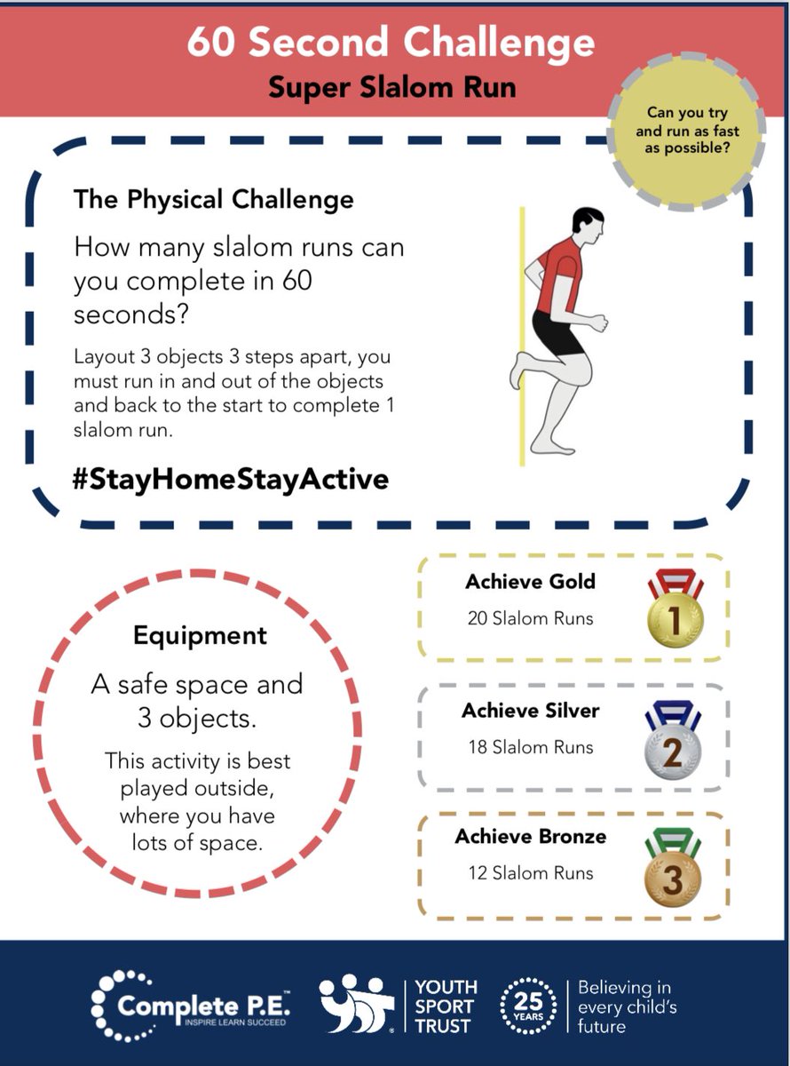 Today’s <a href="/YouthSportTrust/">Youth Sport Trust</a> 60 second challenge. Have a go and see how many you can do in 60 seconds! @StPaulsJS #healthyathome