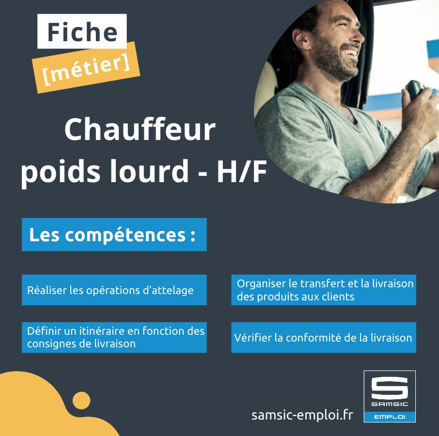 [Fiche #métier] Découvrez dès aujourd'hui la fiche de poste du métier #Chauffeur #PoidsLourd-  H/F. 😉

🚚 Quelles sont les #missions ?
🚚 Quelles sont les #compétences et connaissances nécessaires pour accéder à un emploi de chauffeur #PL ?

➡️ swll.to/nnaxtN #Emploi