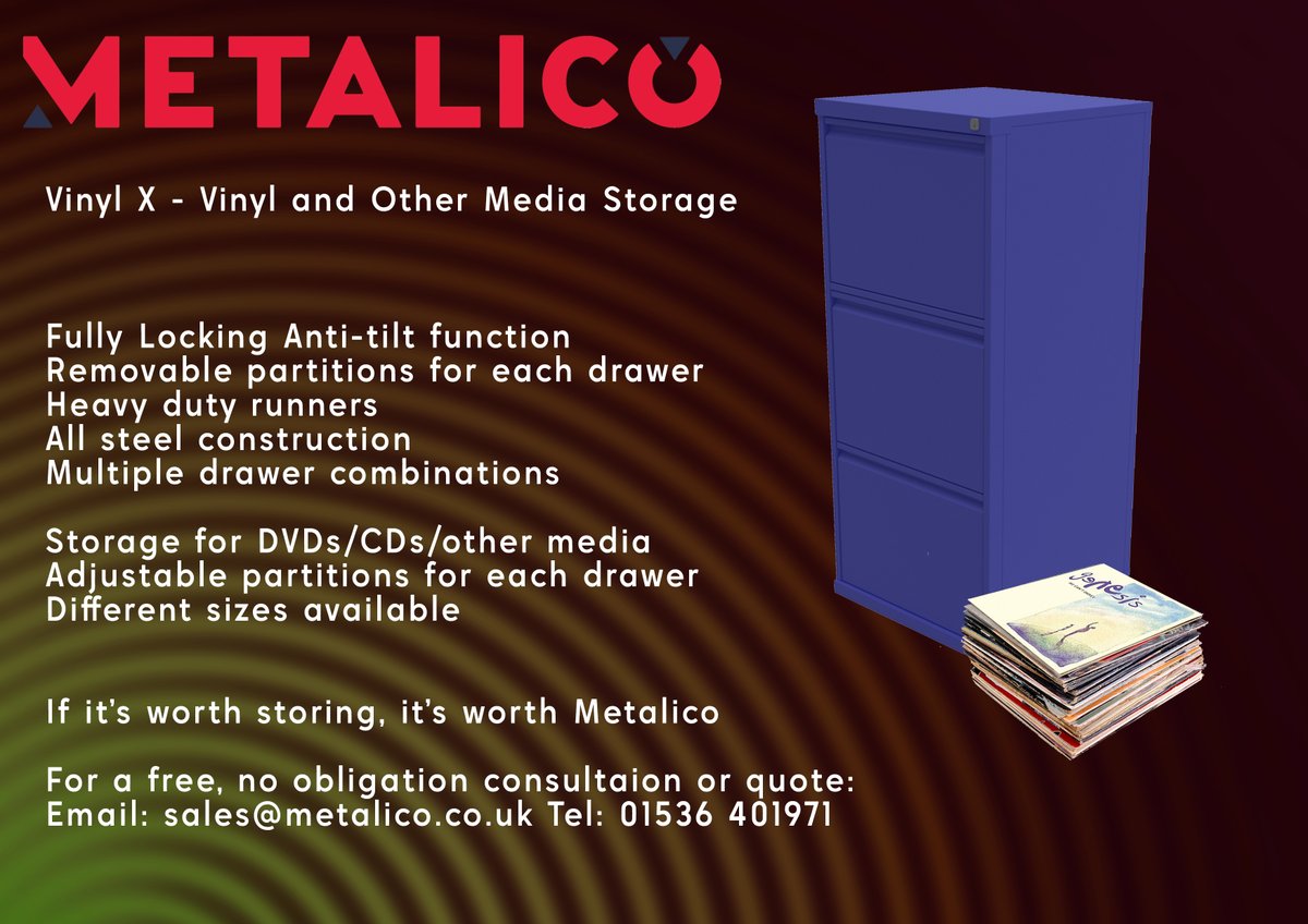 MetalicoUK's tweet image. Record and #vinyl #album #collectors No need to dust off your LPs to play when you keep them in the Vinyl X storage cabinet. Designed for 12" media you can also store your #laserdisc movies in safety so that the wonderful covers and artwork remain bright and undamaged 01536410971