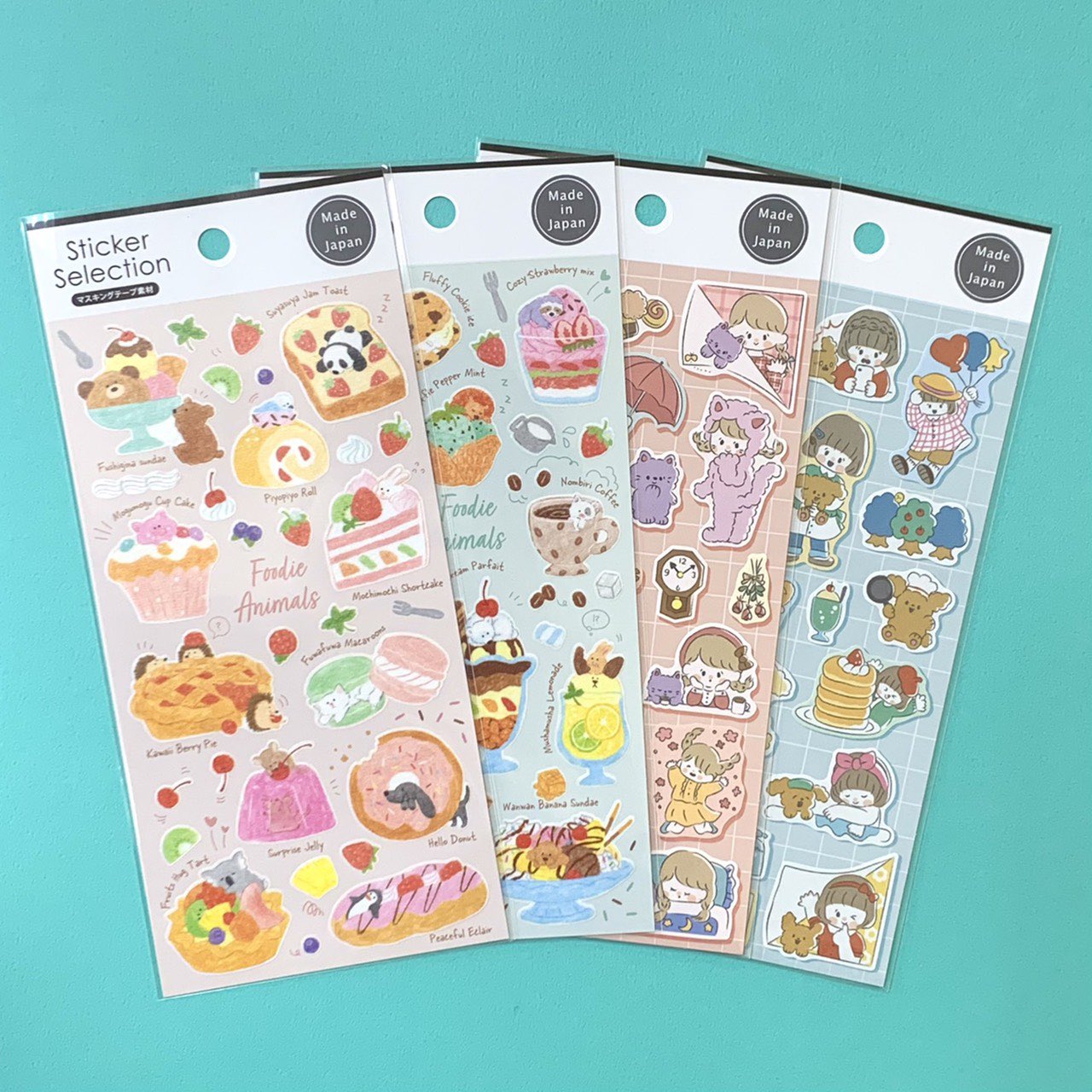 Gaia Co Ltd 美味しそうなスイーツに迷い込んだ どうぶつ達がラブリー な Sticker Selectionと かわいい女の子の日常の Sticker Selection が発売されました Stickerselection Foodieanimals 女の子シール Gaia沼 セリア T Co